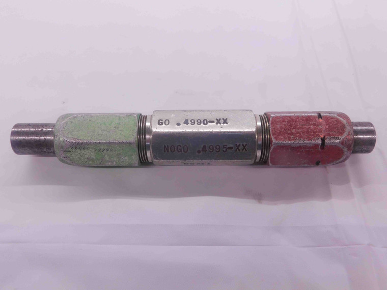 .4990 & .4995 CL XX PIN PLUG GAGE GO NO GO .5000 -.0005 1/2 12.687 .499 CHECK - MW0587CM4