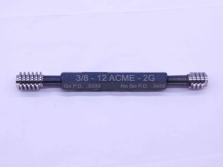 NEW 3/8 12 ACME 2G THREAD PLUG GAGE .375 .3750 GO NO GO P.D.'S = .3333 & .3456 - DW32373MSAF