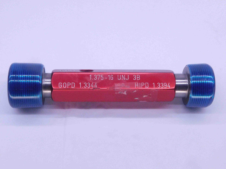 1 3/8 16 UNJ 3B THREAD PLUG GAGE 1.375 1.3750 GO NO GO P.D.'S = 1.3344 & 1.3394 - DW32394CN4