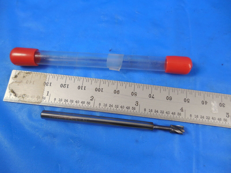 4 PCS NICOLSON CARBIDE END MILLS  APPROX 3" OAL 3/16 SHANK 3/16 DIA .270 LOC