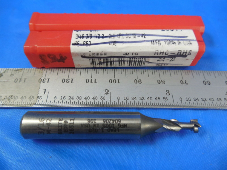 QUINCO MODIFIED APPRX 3/16 D 3/8 SHANK .180 LOC 2 3/8 OAL 4 FL CARBIDE END MILLS