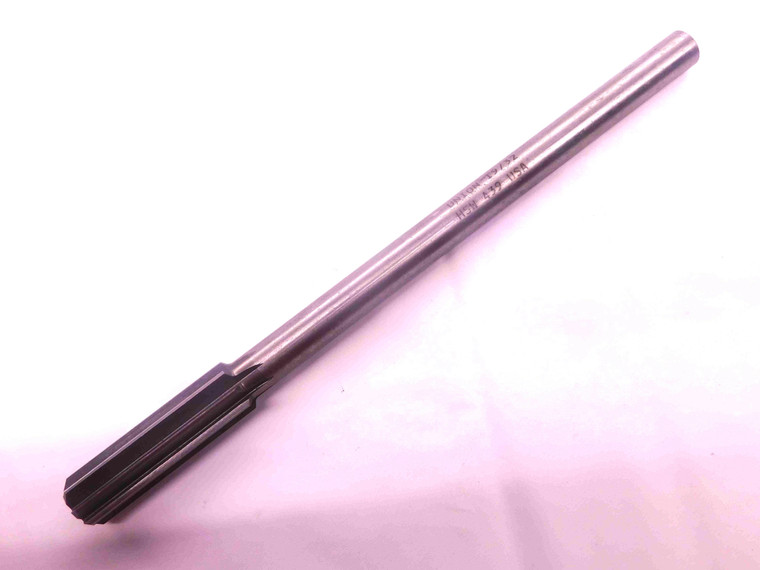 UNION 0.5948 OD HSS REAMER 8 FL .5948 19/32 .5938 +.0010 OVERSIZE 15 mm CNC - MW0729BF4