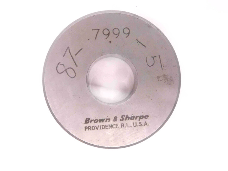 .7999 MASTER PLAIN BORE RING GAGE .7969 +.0030 UNDERSIZE 51/64 20.317 mm CHECK - MW0821CU4