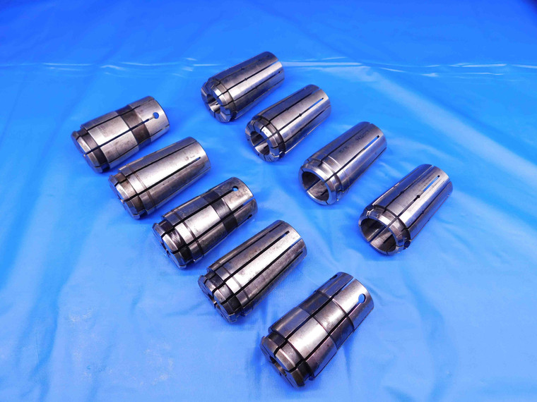 9 PCS LOT OF TG100 COLLETS 1/4, 5/16, 3/8, 7/16, 1/2, 5/8, 3/4, 15/16 & 1" SIZES - BR8394LVR