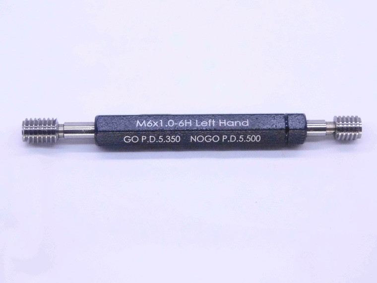 NEW M6 X 1 6H LEFT HAND THREAD PLUG GAGE 6 1.0 GO NO GO PD'S = 5.350 & 5.500 LH - DW32444MJ
