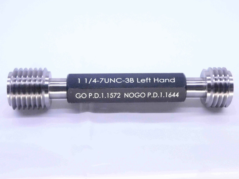 NEW 1 1/4 7 UNC 3B LEFT HAND THREAD PLUG GAGE 1.25 GO NO GO = 1.1572 & 1.1644 LH - DW32451MJ