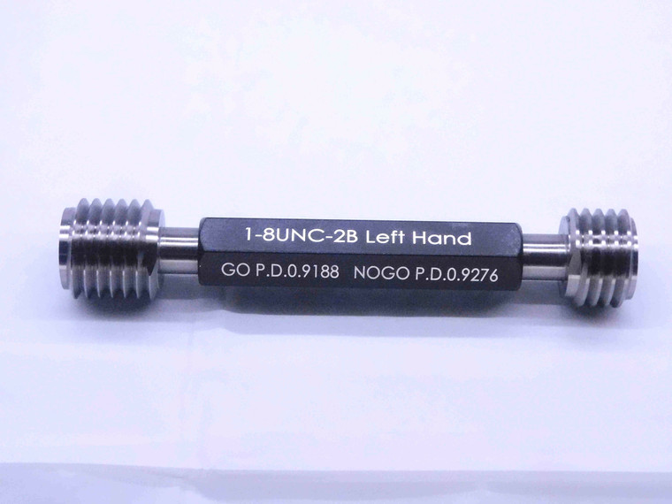 NEW 1" 8 UNC 2B LEFT HAND THREAD PLUG GAGE 1.0 GO NO GO PD'S = .9188 & .9276 LH - DW32460MJ