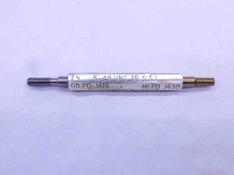 5 40 UNC 3B STI HELICOIL TiN NG THREAD PLUG GAGE #5 .125 GO NO GO = .1413 .1430 - DW32492CN4