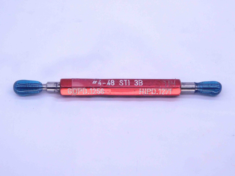 4 48 UNF 3B STI HELICOIL THREAD PLUG GAGE #4 .112 GO NO GO PD'S = .1256 & .1271 - DW32494CN4