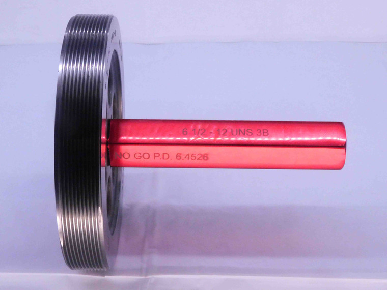 6 1/2 12 UNS 3B THREAD PLUG GAGE 6.5 6.50 6.500 6.5000 NO GO ONLY P.D. = 6.4526 - DW32499LVR