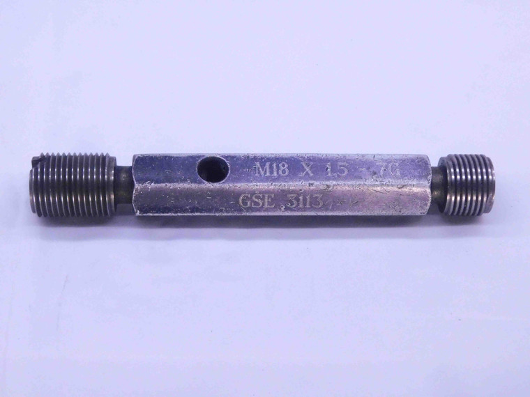 M18 X 1.5 7G METRIC THREAD PLUG GAGE 18 GO NO GO P.D.'S = 17.058 & 17.294 CHECK - DW32407CM4