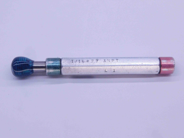 1/16 27 ANPT L1 PIPE THREAD PLUG GAGE .0625 A.N.P.T. AERONAUTICAL TAPER CHECK - DW32506CR4