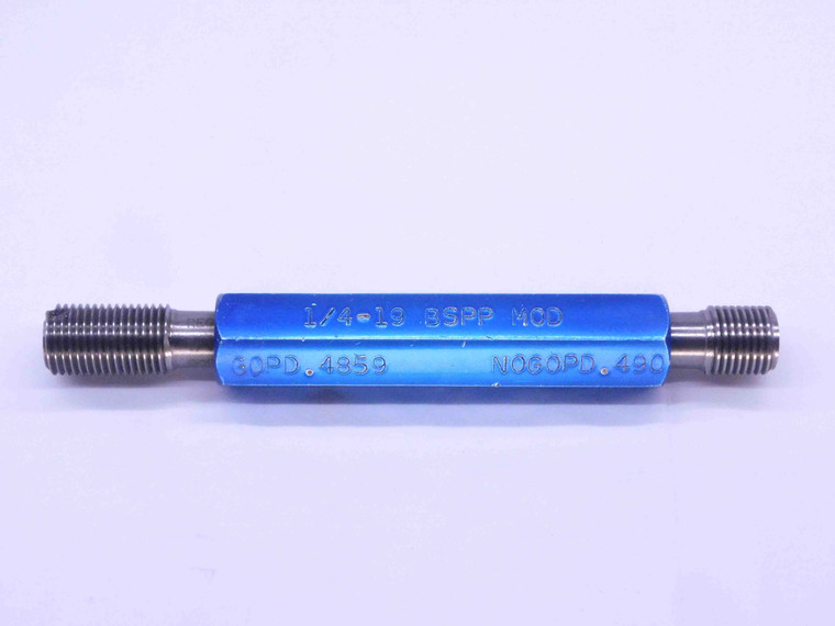 1/4 19 BSPP MODIFIED PIPE THREAD PLUG GAGE .25 GO NO GO P.D.'S = .4859 & .4900 - DW32536CT4