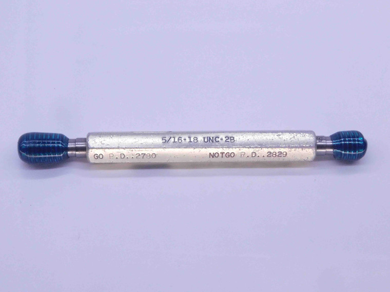 5/16 18 UNC 2B SPECIAL THREAD PLUG GAGE .3125 GO NO GO P.D.'S = .2780 & .2829 - DW32548CT4