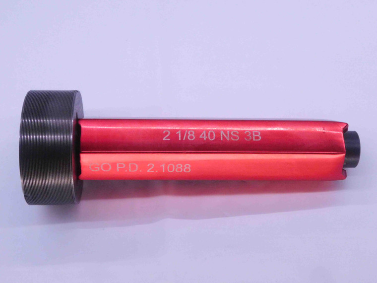2 1/8 40 NS 3B THREAD PLUG GAGE 2.125 2.1250 GO ONLY P.D. = 2.1088 UNS-3B OR 2B - DW32564RD