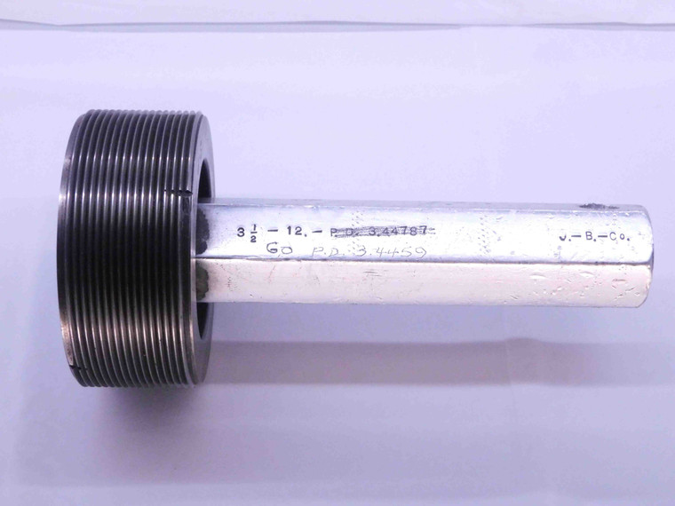 3 1/2 12 N 3 THREAD PLUG GAGE 3.5 3.50 3.500 GO ONLY P.D. = 3.4459 UN-3 2B OR 3B - DW32643LVR