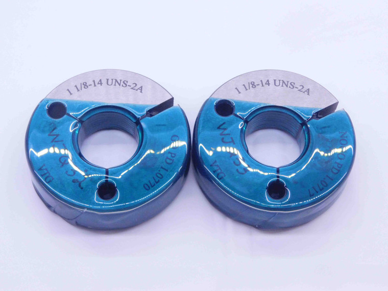 1 1/8 14 UNS 2A VERMONT THREAD RING GAGES 1.125 GO NO GO PD'S = 1.0770 & 1.0717 - DW32650CD4
