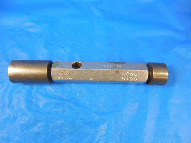 .8130 & .8180 CLASS X SMOOTH PIN PLUG GAGE GO NO GO .8125 + .0005 OVERSIZE 13/16