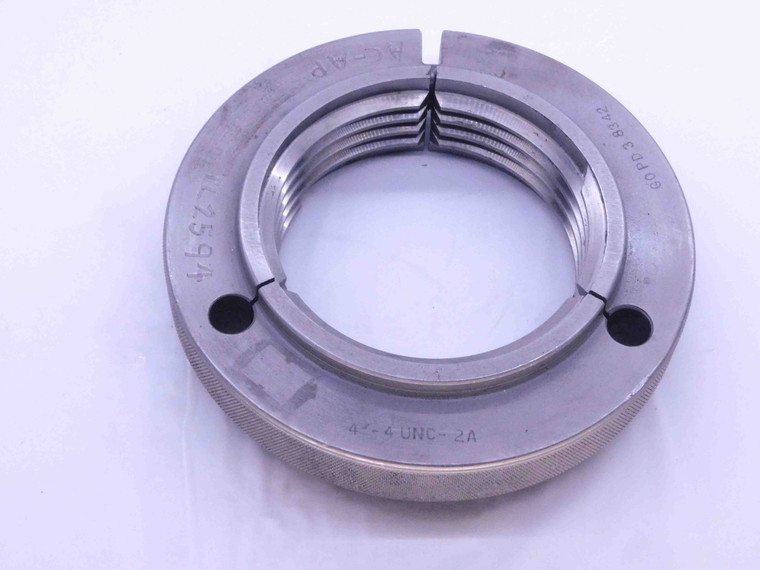 4" 4 UNC 2A THREAD RING GAGE 4.0 4. GO ONLY P.D. = 3.8342 4"-4 INSPECTION CHECK - DW32717CB4