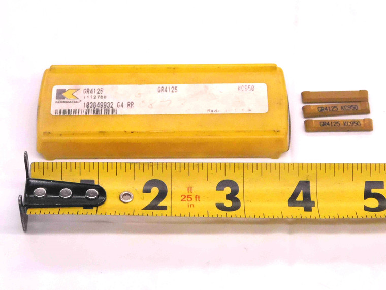 4pcs NEW KENNAMETAL GR4125 KC950 TiN COATED CARBIDE GROOVING INSERTS INDEXABLE - MW1429CM4