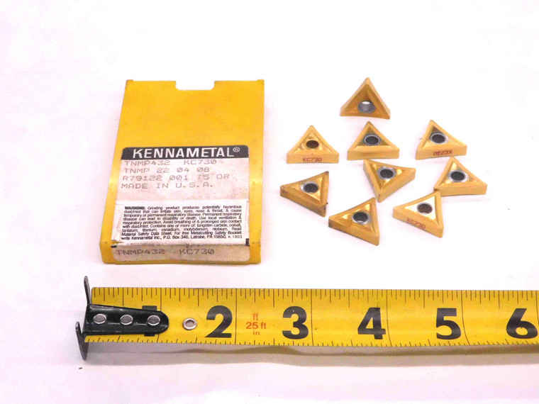 9pcs NEW KENNAMETAL TNMP432 KC730 TiN COATED CARBIDE INSERTS TNMP 22 04 08 CNC - MW1439CM4