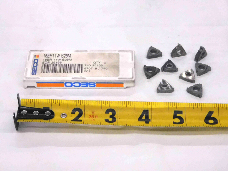 9pcs NEW SECO 16ER11W S25M CARBIDE THREADING INSERTS INDEXABLE TOOLING LATHE CNC - MW1524CM4