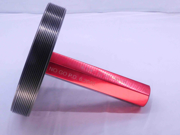6 1/4 12 UN 2B LEFT HAND THREAD PLUG GAGE 6.25 NO GO ONLY P.D. = 6.2046 L.H. UNS - DW32760LVR