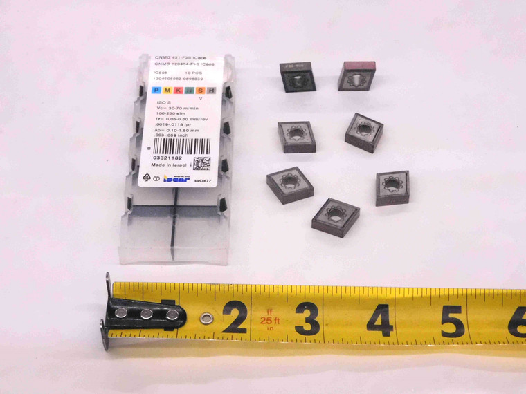 7pcs NEW ISCAR CNMG 431-F3S IC806 AlTiN COATED CARBIDE INSERTS CNMG 120404-F3S - MW1640CM4
