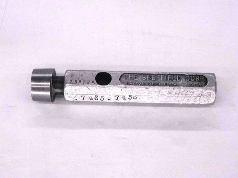 .7435 PIN PLUG GAGE .7500 -.0065 UNDERSIZE 3/4 19 mm 1.000 TAPER INSPECTION - MW1729CT4