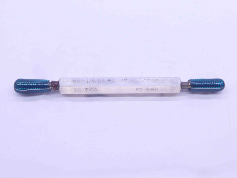 1/4 24 NS SPL W SPECIAL SET THREAD PLUG GAGE .25 GO NO GO P.D.'S = .2199 & .2166 - DW32832CT4