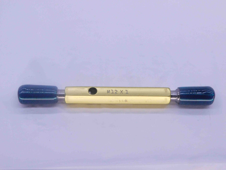 M12 X 1 SPECIAL SET THREAD PLUG GAGE 12 1.0 GO NO GO P.D.'S = 11.303 & 11.186 - DW32858CT4