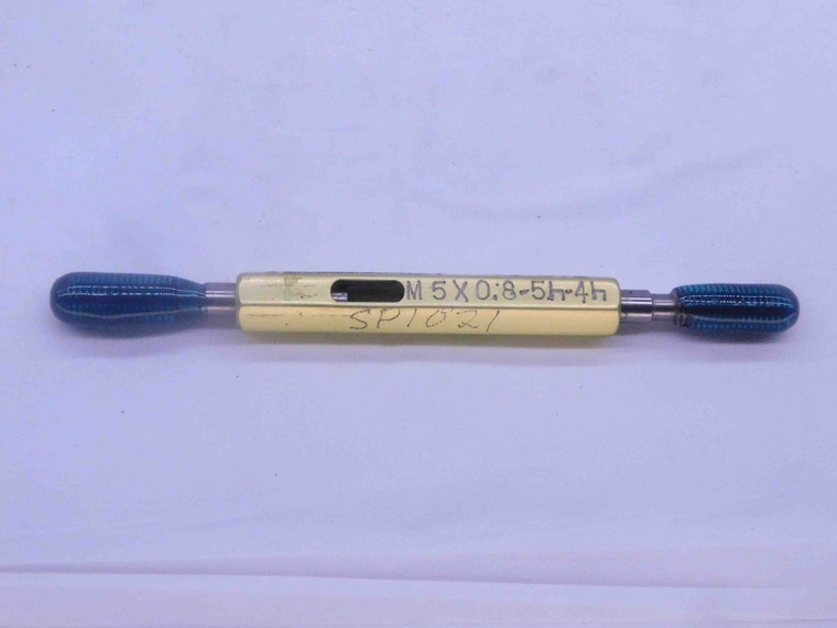 M5 X .8 5h4h METRIC SET THREAD PLUG GAGE 5 0.8 GO NO GO P.D.'S = 4.450 & 4.379 - DW32859CT4