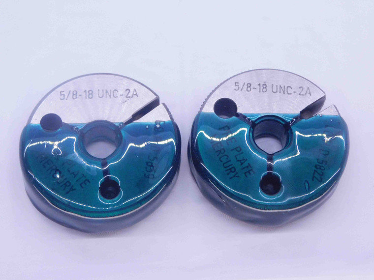 5/8 18 UNC 2A PREPLATE THREAD RING GAGES .625 GO NO GO P.D.'S = .5859 & .5822 - DW32864CT4