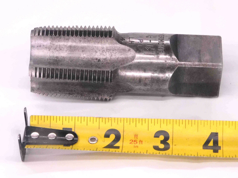 VERMONT 1 1/4 11 1/2 NPT HSS LEFT HAND PLUG TAP 5 STRAIGHT FLUTE 1.25 MACHINIST - MW1808AX4