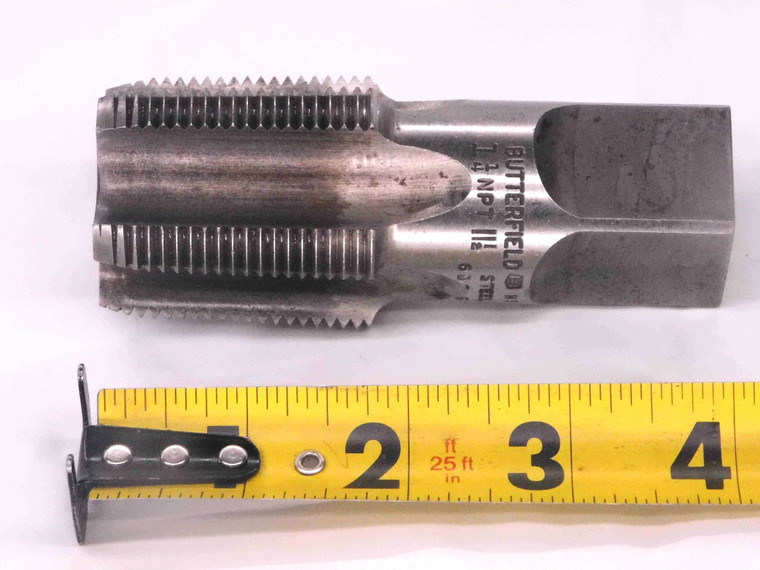 BUTTERFIELD 1 1/4 11 1/2 NPT HSS PLUG TAP 5 STRAIGHT FLUTE 1.25 MACHINIST CNC - MW1810AX4