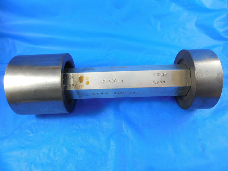 2.672 & 2.677 CLASS X SMOOTH PLUG GAGE GO NO GO 2.6875 - .0155 UNDERSIZE 2 11/16