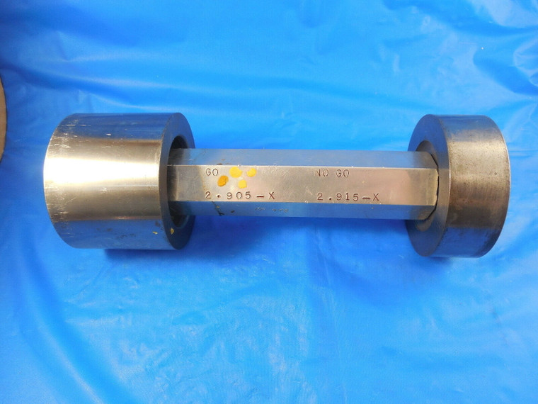 2.905 & 2.915 CLASS X SMOOTH PIN PLUG GAGE GO NO GO 2.875 + .03 OVERSIZE 2 7/8