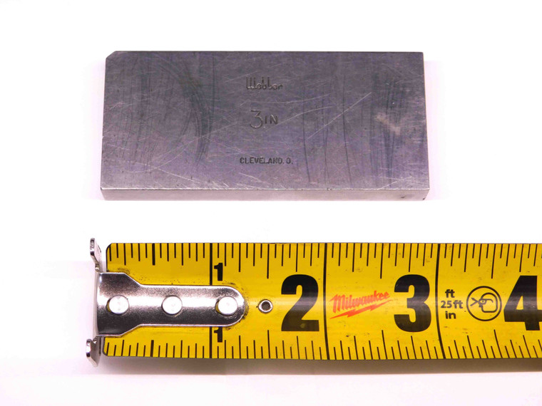 WEBBER 3" RECTANGULAR GAGE BLOCK MACHINIST TOOLING CALIBRATION INSPECTION USA - BR8538LVR