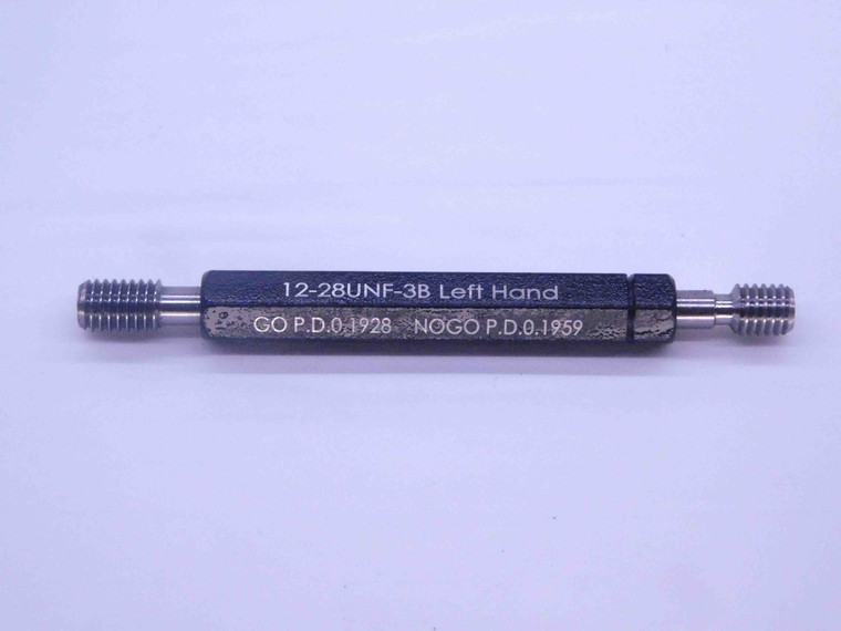 NEW 12 28 UNF 3B LEFT HAND THREAD PLUG GAGE #12 .216 GO NO GO = .1928 & .1959 LH - DW32911MJ