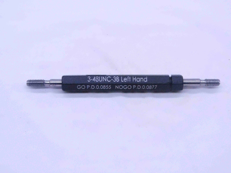 NEW 3 48 UNC 3B LEFT HAND THREAD PLUG GAGE #3 .099 GO NO GO = .0855 & .0877 LH - DW32933MJ