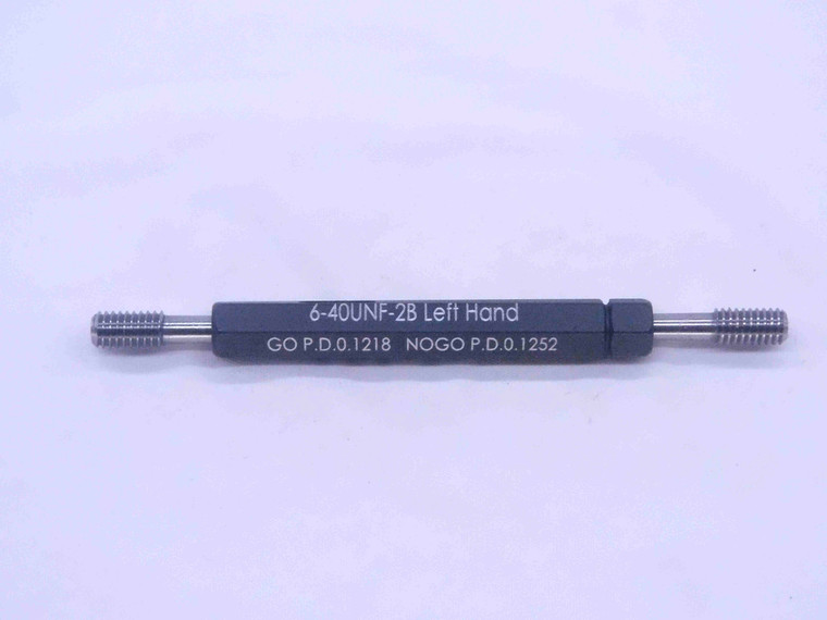 NEW 6 40 UNF 2B LEFT HAND THREAD PLUG GAGE #6 .138 GO NO GO = .1218 & .1252 LH - DW32939MJ