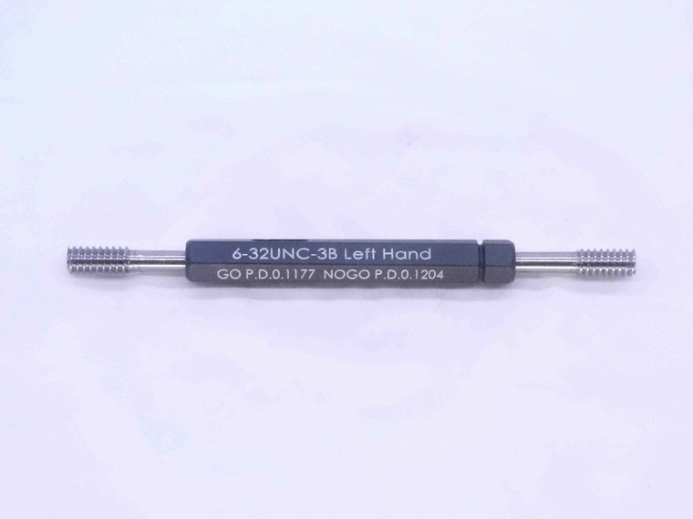 NEW 6 32 UNC 3B LEFT HAND THREAD PLUG GAGE #6 .138 GO NO GO = .1177 & .1204 LH - DW32944MJ
