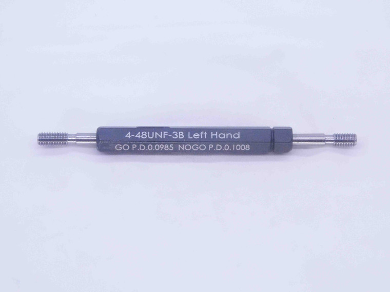 NEW 4 48 UNF 3B LEFT HAND THREAD PLUG GAGE #4 .112 GO NO GO = .0985 & .1008 LH - DW32948MJ