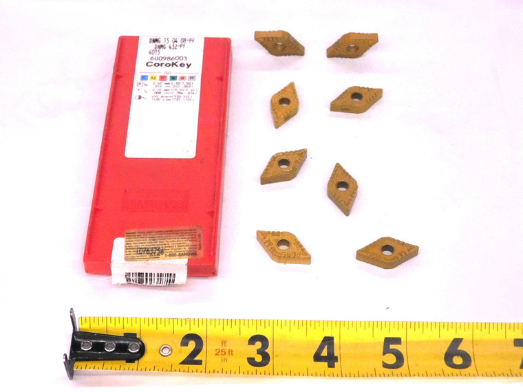 8pcs NEW SANDVIK COROMANT DNMG 15 04 08-PF 4015 TiN CARBIDE INSERTS DNMG 432-PF - MW2167CT4