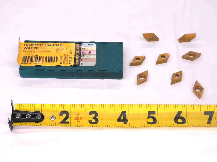 8pcs NEW WALTER DCMT11T304-PM5 WAP20 TiN COATED CARBIDE INSERTS DCMT3(2.5)1-PM5 - MW2173CT4