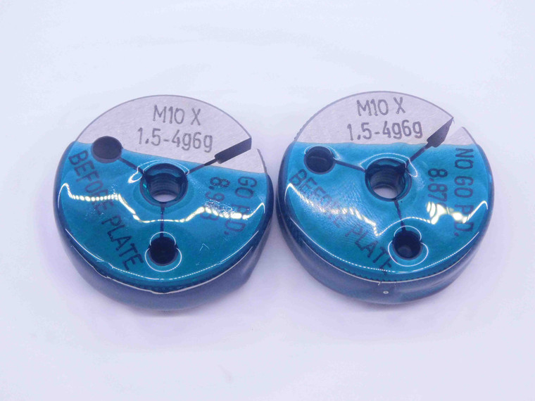 M10 X 1.5 4g6g BEFORE PLATE THREAD RING GAGES 10 GO NO GO P.D.'S = 8.943 & 8.879 - DW32959CT4