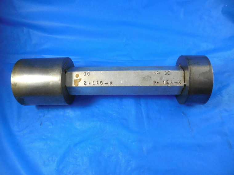 2.118 & 2.122 CLASS X SMOOTH PLUG GAGE GO NO GO 2.125 - .007 UNDERSIZE 2 1/8