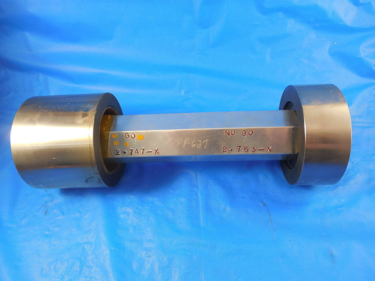 2.747 & 2.753 CLASS X SMOOTH PLUG GAGE GO NO GO 2.75 - .003 UNDERSIZE 2 3/4 TOOL
