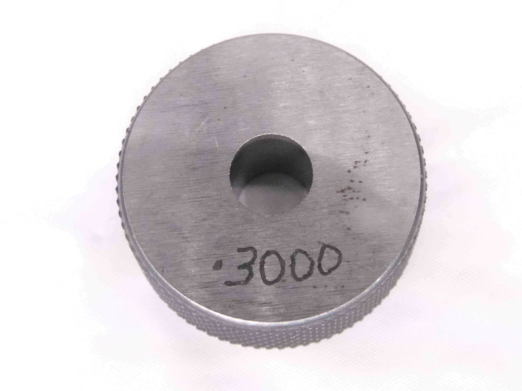 .3000 MASTER PLAIN BORE RING GAGE .2969 +.0031 UNDERSIZE 19/64 7.620 mm .300 - MW2478CT4