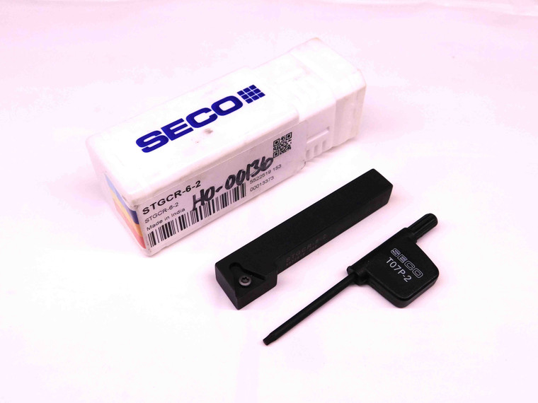 NEW SECO STGCR-6-2 LATHE TURNING TOOL HOLDER 3/8 SHANK TC..21.5. INSERTS - BR8597CT4
